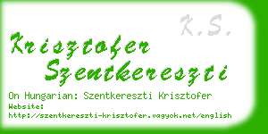 krisztofer szentkereszti business card